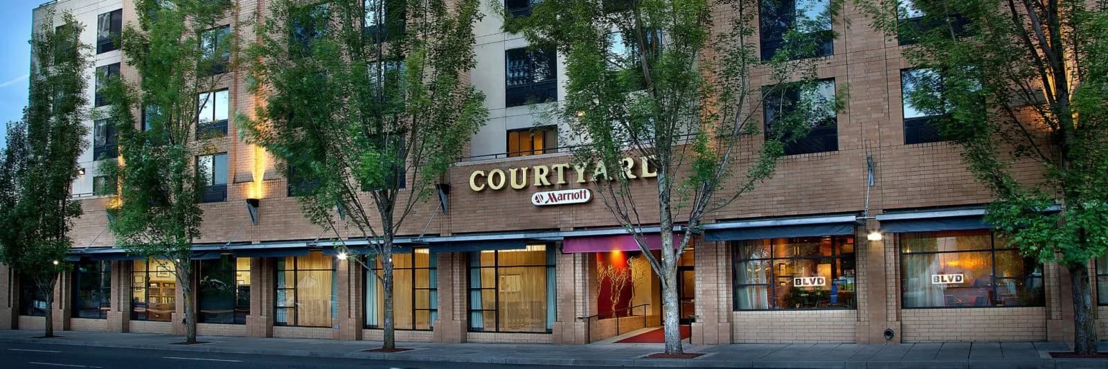 Courtyard by Marriott Portland Downtown / Convention Center exterior — Lloyd District hotel where NWBreeze performed commercial air duct cleaning